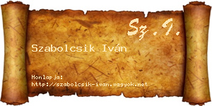 Szabolcsik Iván névjegykártya