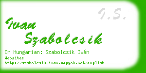 ivan szabolcsik business card